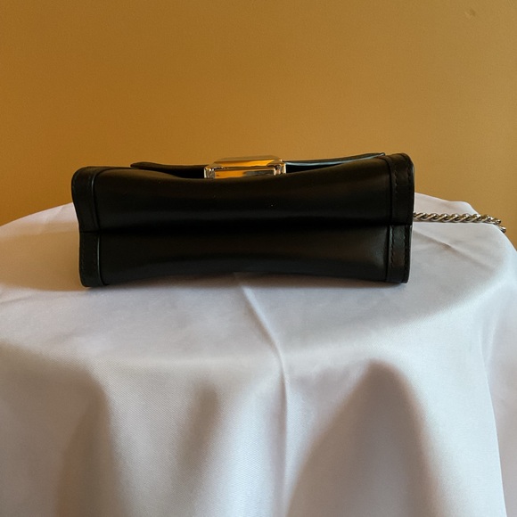 Michael Kors Black Leather Whitney Handbag with Silver Chain - Picture 11 of 12